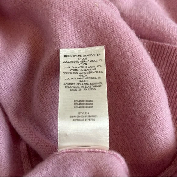 (SOLD) BABATON Merino Wool Blend Polo Sweater Pink Size XS - Picture 14 of 15